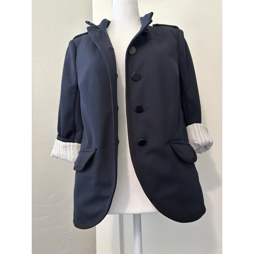 EUC Marc by Marc Jacobs Normandy Blue Knit Blazer Jacket Military Cadet Sz Small